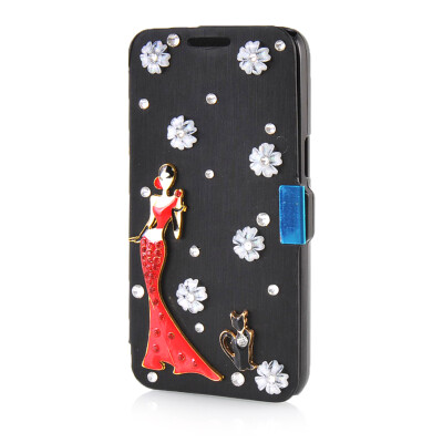 

MOONCASE Luxury Flower Crystal Leather Side Flip Wallet Pouch ЧЕХОЛ ДЛЯ Samsung Galaxy Express 2 G3815