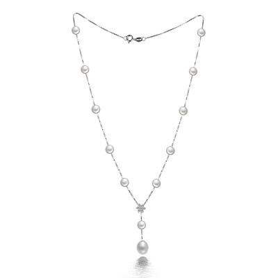 

Beijing Run Pearl Jane Love 6-9mm Freshwater Pearl Pendant Necklace 40cm White