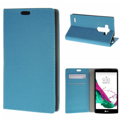 

MOONCASE Case for LG G4 Beat G4S Premium PU Flip Leather Wallet Card Holder Bracket Back Pouch Case Cover Blue 01