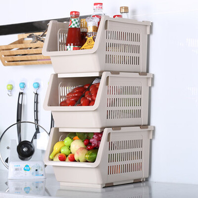 

Jingdong supermarket] camellia oblique stacked storage basket storage box storage basket 2894 3 loaded