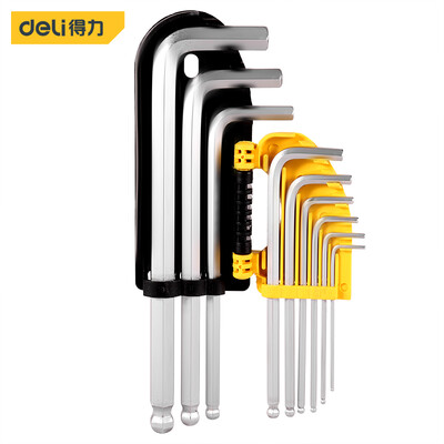 

Deli deli long ball head hex wrench set chrome vanadium steel -type hex driver screwdriver 9 piece set DL2174