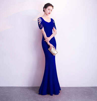 

Dress skirt female 2018 new sexy fishtail ladies host dress bride wedding toast clothing