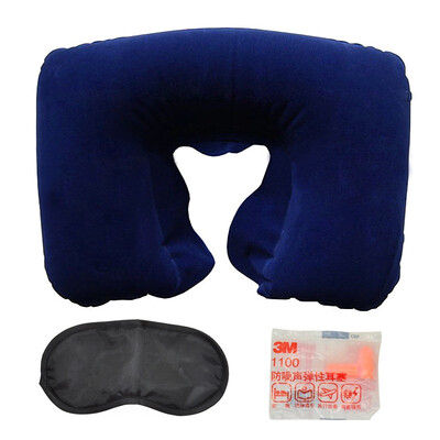 

JAJALIN flocking inflatable pillow blackout goggles soundproof earplugs