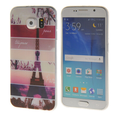 

MOONCASE Eiffel Tower Pattern Soft Silicone Gel TPU Flexible Shell Protective Case Cover for Samsung Galaxy S6 a02