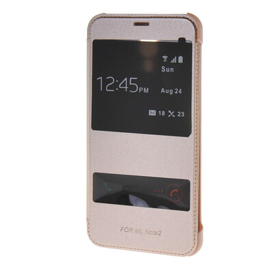 

MOONCASE чехол для Meizu M2 Note Meilan Note2 Ultra Slim View Window Flip Leather Case Cover Gold