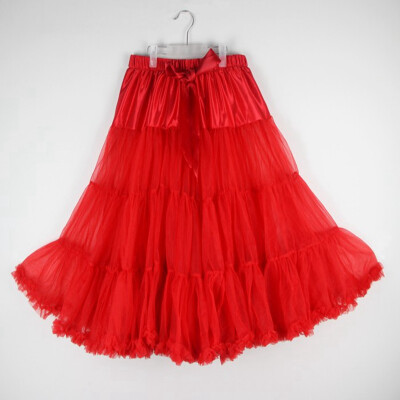 

Buebos Ninos 65cm Soft Fabric Women Pettiskirt Long Sexy Pleated Chiffon Petticoat Rockabilly skirt Tulle Tutu Lady Pettiskirt