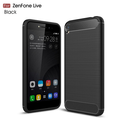 

Goowiiz Phone Case For ASUS ZenFone Live ZB501KL Fashion Slim Carbon Fiber TPU Soft Silicone Prevent falling