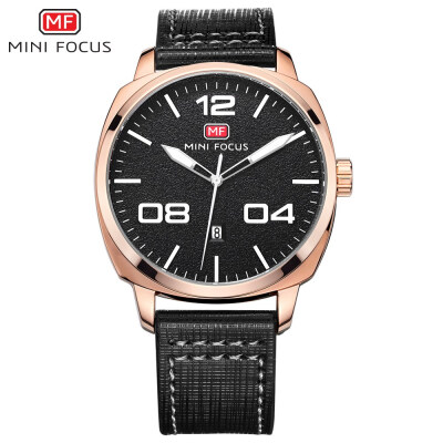 

MINI FOCUS Fashion Leather Strap Sports Men Quartz Watch MF0013G