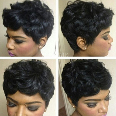 

Peruvian Straight Non Remy Human Hair Wigs With Baby Hair 6nch Natural Black Color
