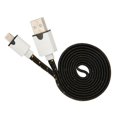 

New 123M 3610Ft Flat Noodle Strong Fabric Braided Data Sync Charger Cable For iPhone 5 5S 6 6S Plus iPad Mini 4