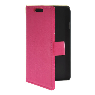 

MOONCASE Slim Leather Side Flip Wallet Card Holder Pouch with Kickstand Shell Back Case Cover for LG F70 Hot pink