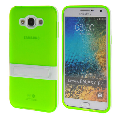 

MOONCASE Galsxy E7 Case Jelly color Silicone Gel TPU Skin Slim With Stand Back Case Cover for Samsung Galsxy E7 Green