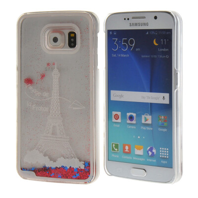 

MOONCASE 3D Quicksand Liquid Flowing Shinny Hard Plastic Transparent Clear Case Cover for Samsung Galaxy S6 Red