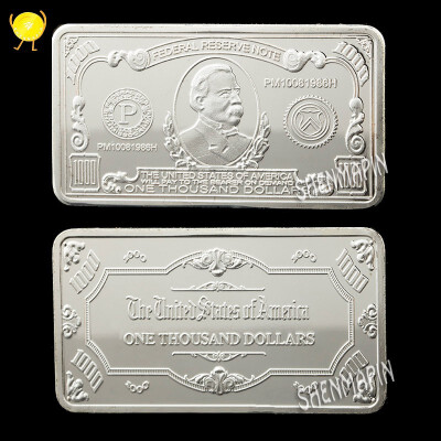 

3 pcslot American banknotes silver bar 9999 plated 1005001000 silver bars replica coins metal craft gifts coin collectibles