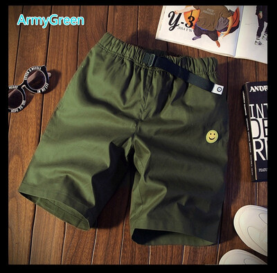 

Mens summer pure color loose sports casual pants five points in the pants beach pants Mens Cotton Running Shorts