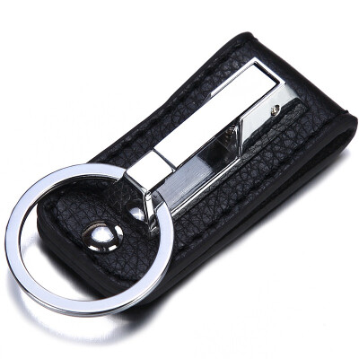 

Jingdong Supermarket] JOBON Bangzhong key ring car key chain ring belt wear easy to remove fiber leather ZB-001B black