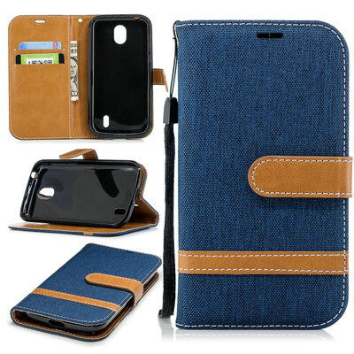 

BEFOSPEY Mixed Colors Denim PU LeatherSoft TPU Card Slot Stand Wallet Case For Nokia 145"2018
