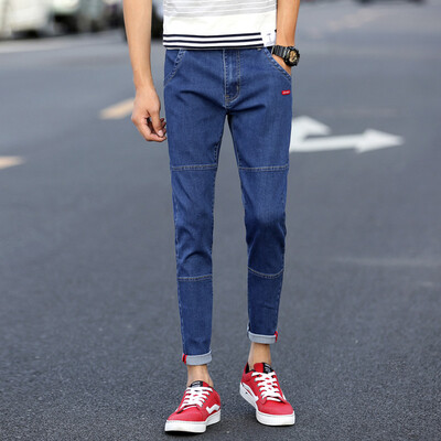 

Damaizhang Brand Designer Straight Jeans Engliand Style Mens joint Cargo Pants Fashion Male Trousers Mens Clothing