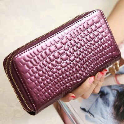 

2018 High Quality Black Purse Women Leather Purses Wallets Luxury Brand Wallet Double Zipper Day Clutch Coin Card Bag LB203