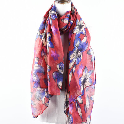 

Guttavalli Nice Women Soft Flowers Long Shawl Summer Chevron Печать Шарф Вискозные полоски Геометрические тощие обертки
