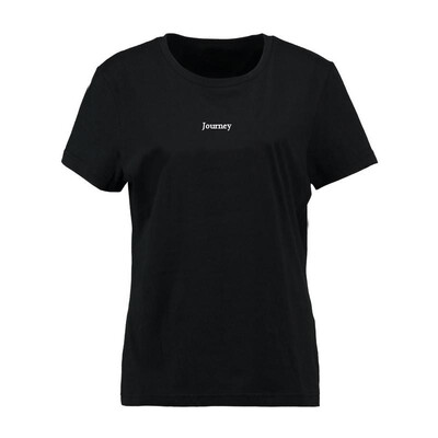 

Tissbely Cotton Journey Letter Print T-Shirt Women Easy to Collocation O Neck Short Sleeve Black White Orange Tee Tops