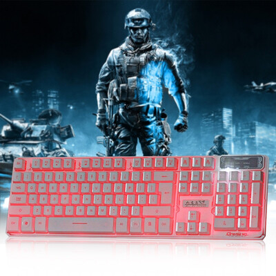 

RUYINIAO K30 18M 104 Keys Three Backlight Colors USB Wired Gaming Keyboard 4 Levels light brightness Ultra-thin keyboard