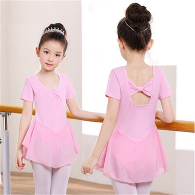 

Hot Sale Kids Dance Leotards Dress Ballet Gymnastics Dresses Girls Chiffon Lycra Cotton Ballet Dance Wear With Skirt