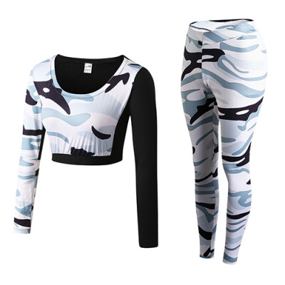 

Sexy Girls Waist Gym Tracksuit Fitness Tights Yoga Set Workout Costume Shirt