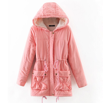 

2018 winter new arrival womens long hooded cotton-padded coat large size