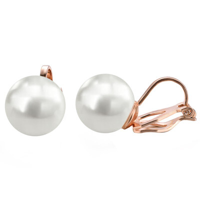 

Yoursfs Pearl Earrings Flower Cocktail Wedding Clip On Earrings Women 18k White GP Fashion Jewelry CZ Dainty Earrings Gift