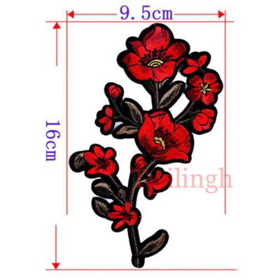 

1 Pcs Big 3D Patches Sew-on Flower Patch Embroidery Sequin Motif Red Rose Applique Garment Women DIY Clothes Sticker Wedding