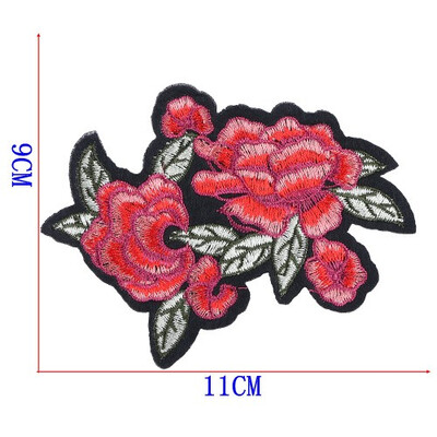 

1 pcslot Embroidered Patches Big Pink Flowers Sequin Patch Iron On Fabric Badge Sew On Clothes Appliques DIY Wedding Stickers