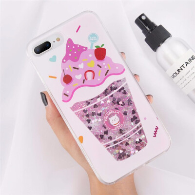 

Glitter Bottle Quicksand Dynamic Phone Case Bling Flowing Sequins Cases For iPhone 8 7 6 6s Plus X