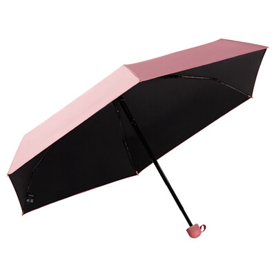 

Hong Kong BANANA capsule series five fold umbrella ultra light mini folding umbrella anti-UV sunscreen umbrella female rain dual-use umbrella sun umbrella powder color