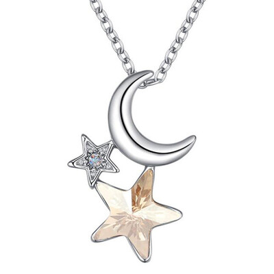 

Top Quality Crystals From Swa Elements Star Charm Necklace Chain Fashion Jewellery Nickel Free Pendant Party Accessories 26282