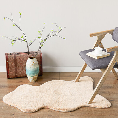 

Jia Hao Nordic wind plush blanket imitation rabbit fur sofa cushion living room bedroom chair cushion Bay window pad tatami mat car seat cushion camel 70110CM shaped