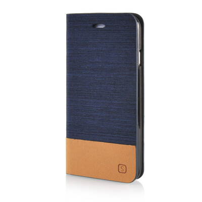 

MOONCASE Canvas Design Leather Side Flip Wallet Pouch Stand Shell Back ЧЕХОЛ ДЛЯ Apple iPhone 6 ( 4.7 inch ) Dark Blue