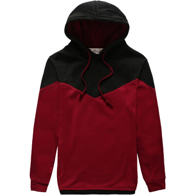 

Zogaa New Autumn and Winter Men's Hoodies Contrast Color Slim Thickened Fleece Hoodies