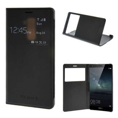 

MOONCASE for Huawei Mate S Case Premium PU Leather Pouch Flip Case Cover Black