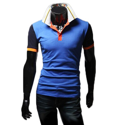 

Zogaa Men's Polo Shirt Contrast Color Fashion Slim Embroidery