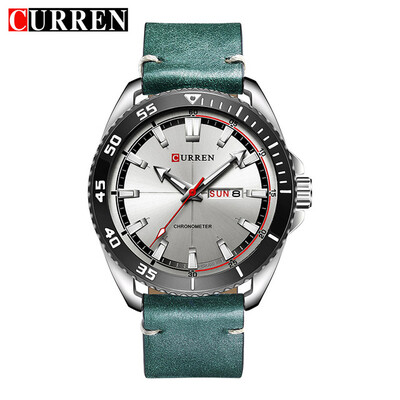

2017 new CURREN 8272 Top Brand Luxury watch men date display Fashion Leather Quartz Wrist Watches relogio masculino