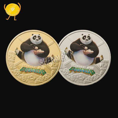 

American kung fu panda coin kung fu fighter coin movie cartoon gold coin lucky gift