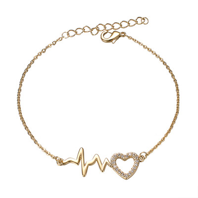 

Yoursfs Love Adjustable Braclet for Women Heart Pedant Rose Gold Plated Charm Dainty Chain Bangle Jewelry