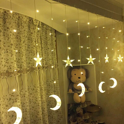 

LED Moon Curtain Light Icicle Light LED Pentagram Christmas Day Lantern Decoration Light