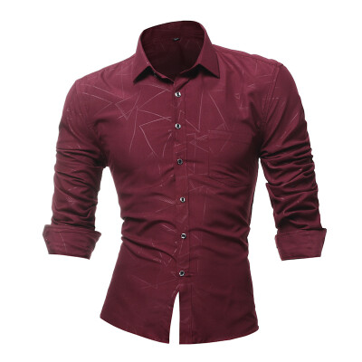 

Mens Long Sleeve Slim Fit T Shirt Business Lapel Tops