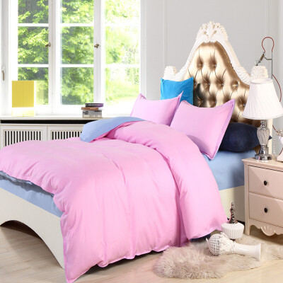 

Solid Color Classic 4Pcs Bedding Set Soft Comfortable Pillowcases Bed Linen Bedspread