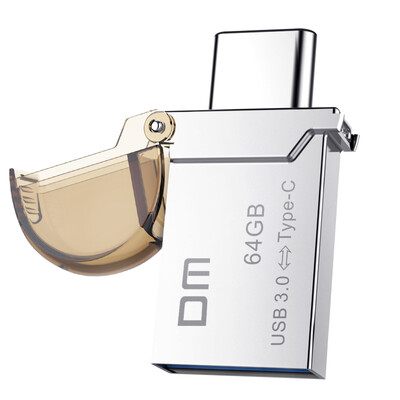 

ДМ PD019 OTG 64G (USB3.0 + тип C USB3.1 двойной интерфейс) высокоскоростной компьютер общего назначения У диска Мобильный металл (серебро)