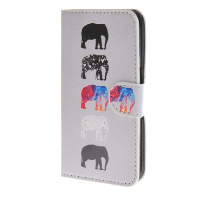 

MOONCASE Elephant style Leather Side Flip Wallet Card Slot Stand Pouch Case Cover for Samsung Galaxy Core Prime G360 / a01