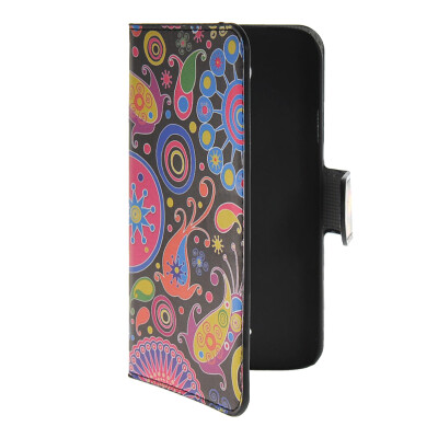 

MOONCASE Flower style Leather Side Flip Wallet Card Slot Stand Pouch Case Cover for WIKO Barry