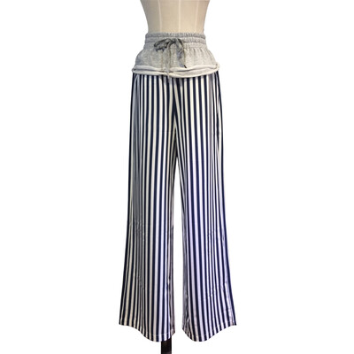 

TONGFRUITS La nueva moda de primavera verano otoño gris con rayas pantalones pantalones Slim a través de
